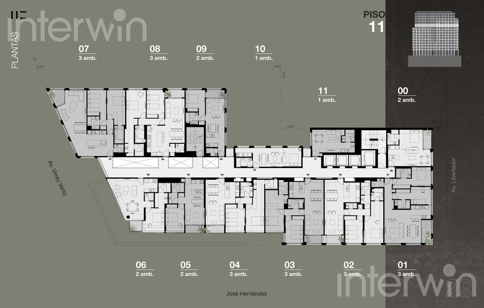 plano planta piso 11