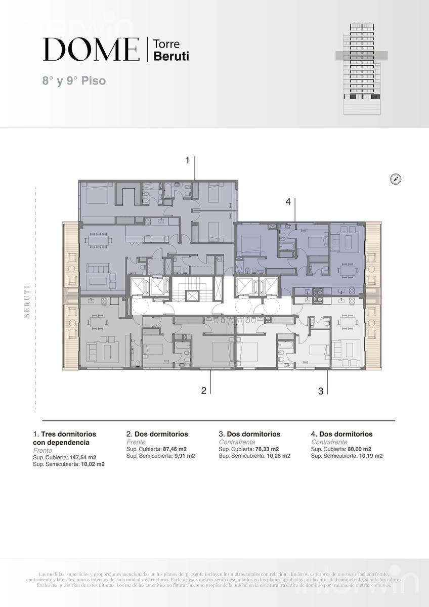 plano planta piso 8 y 9