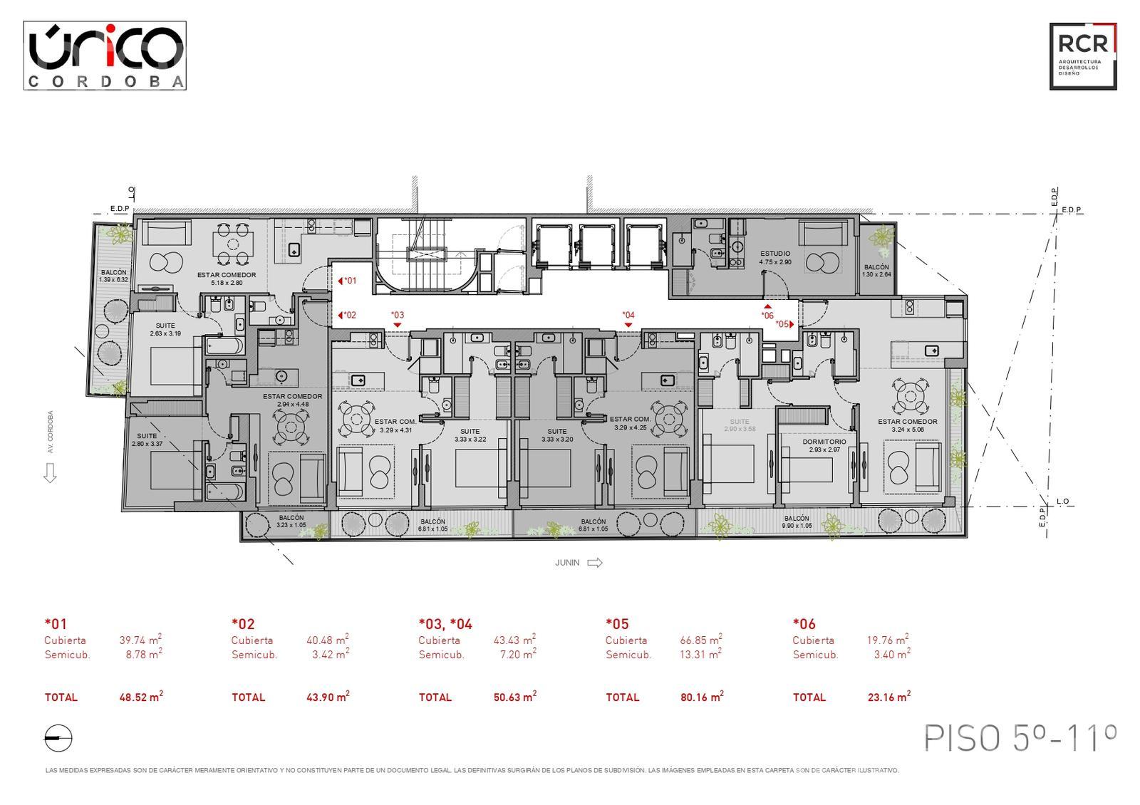 plano planta piso 5 a 11