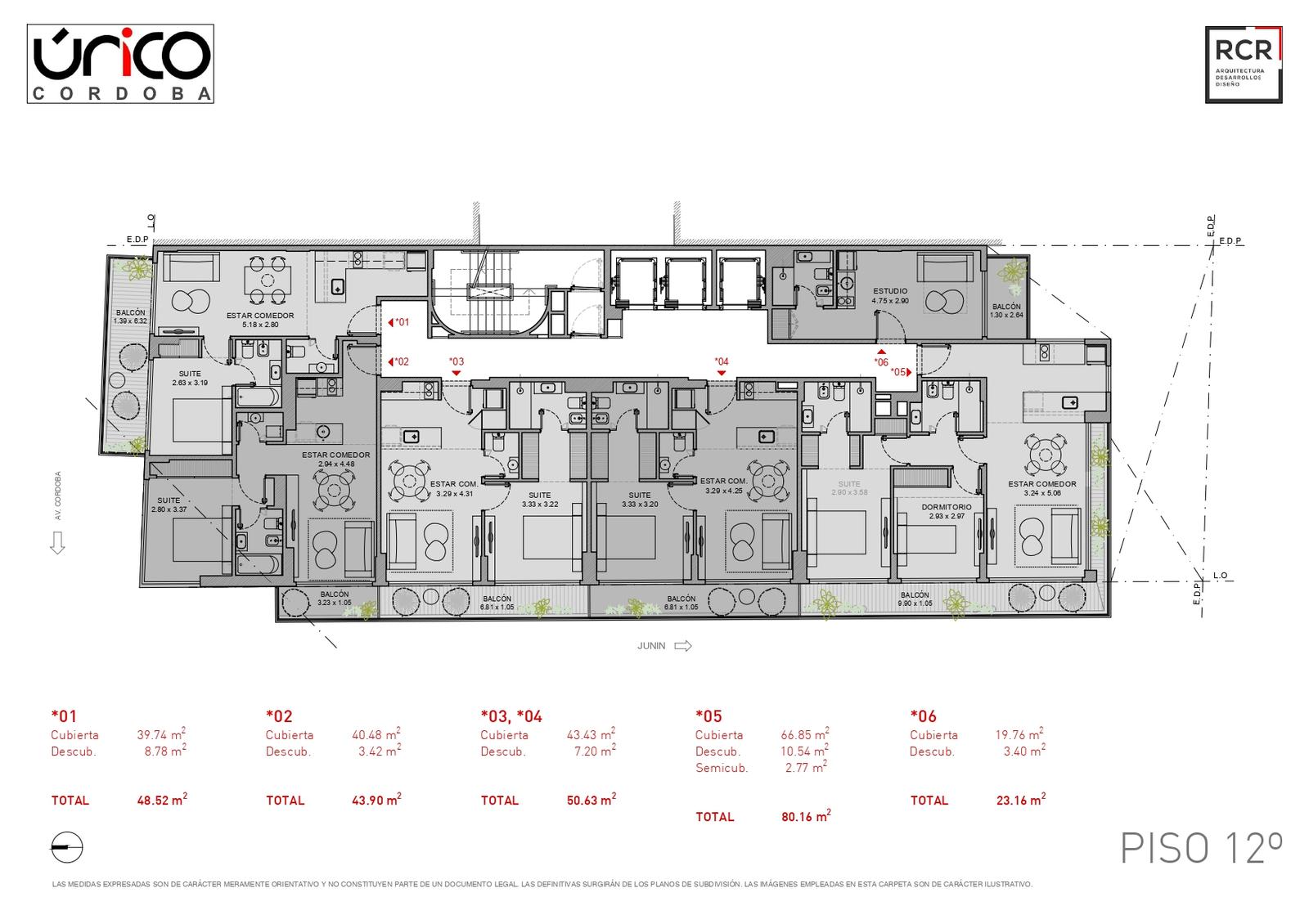 plano planta piso 12