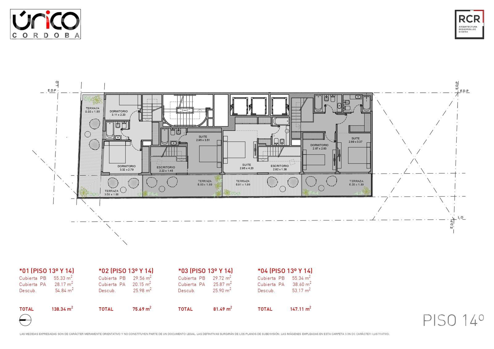plano planta piso 14