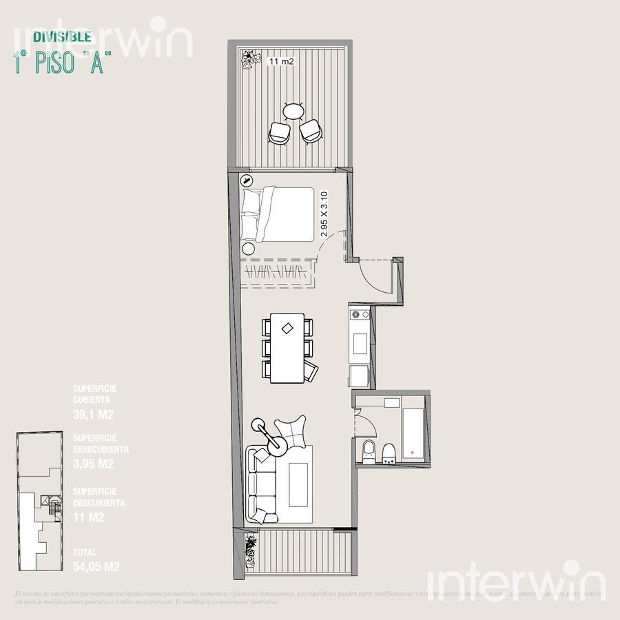plano planta piso 1 unidad  A