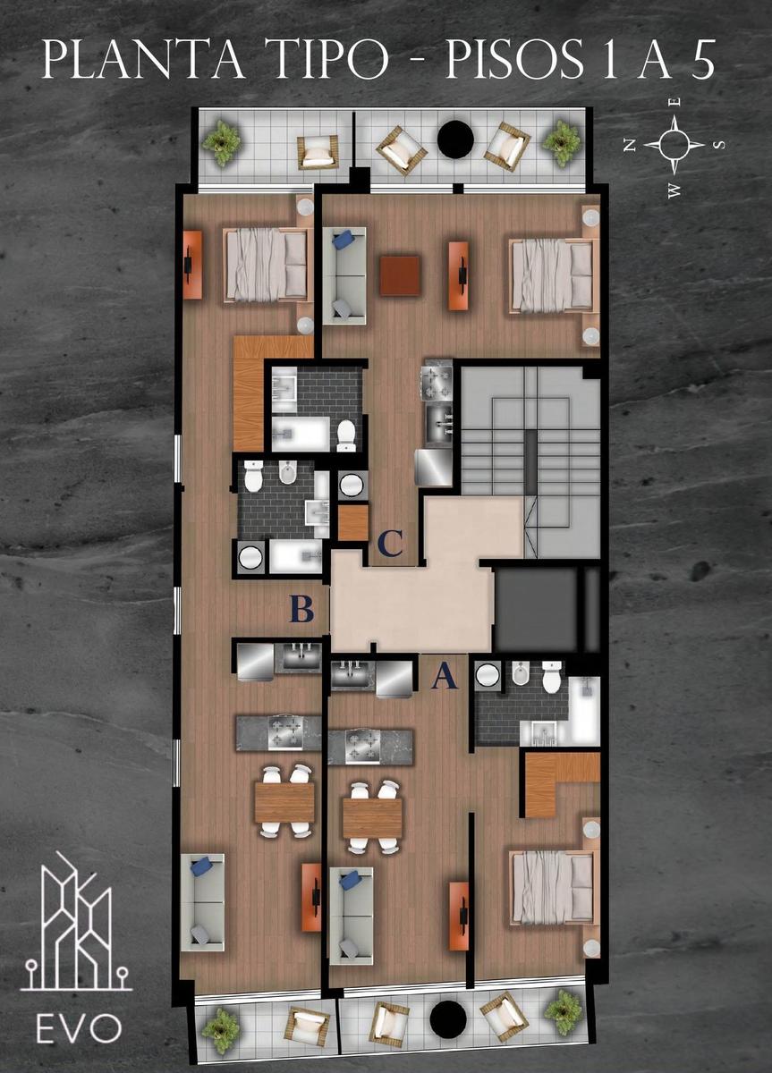 PLANTA TIPO PISO 1 A 5
