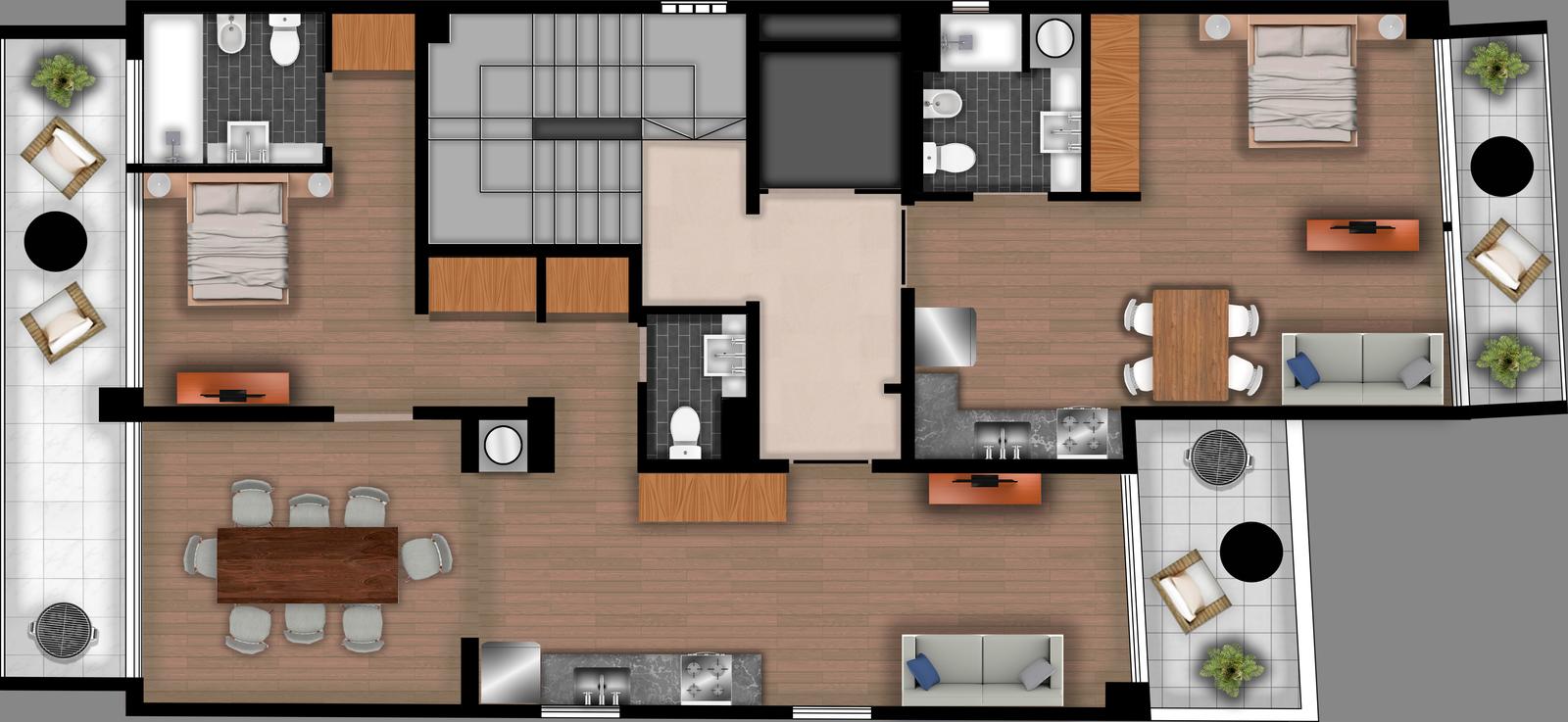 PLANTA ALTERNATIVA 2/3 AMBIENTES