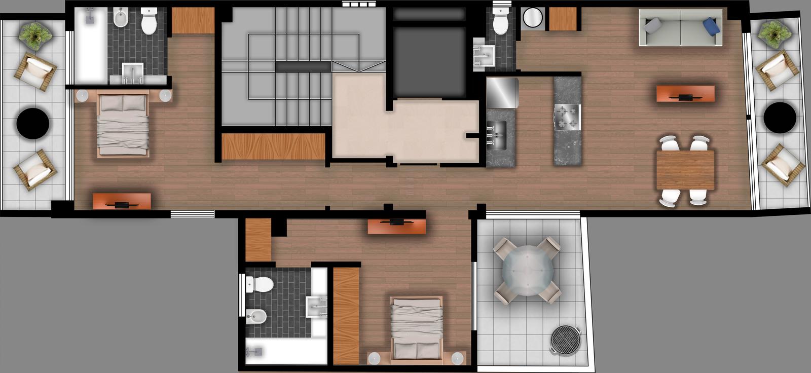 PLANTA ALTERNATIVA 3 AMBIENTES