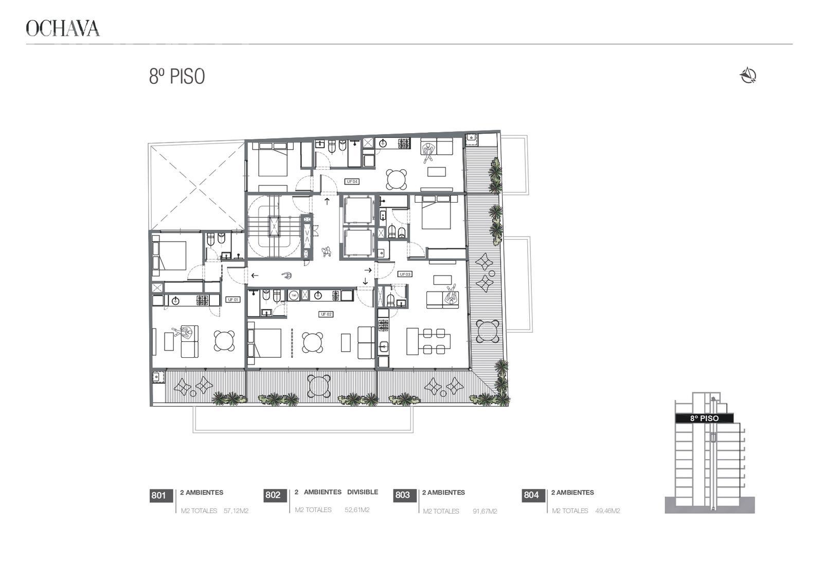plano planta piso 8