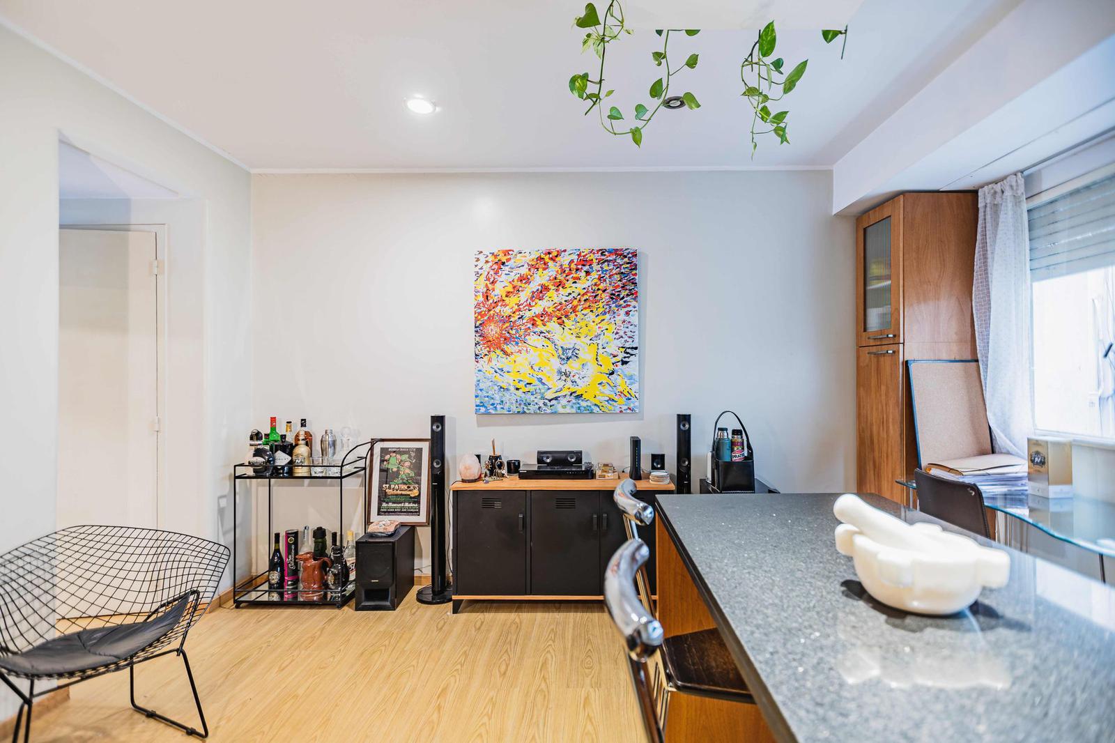 vista living cocina