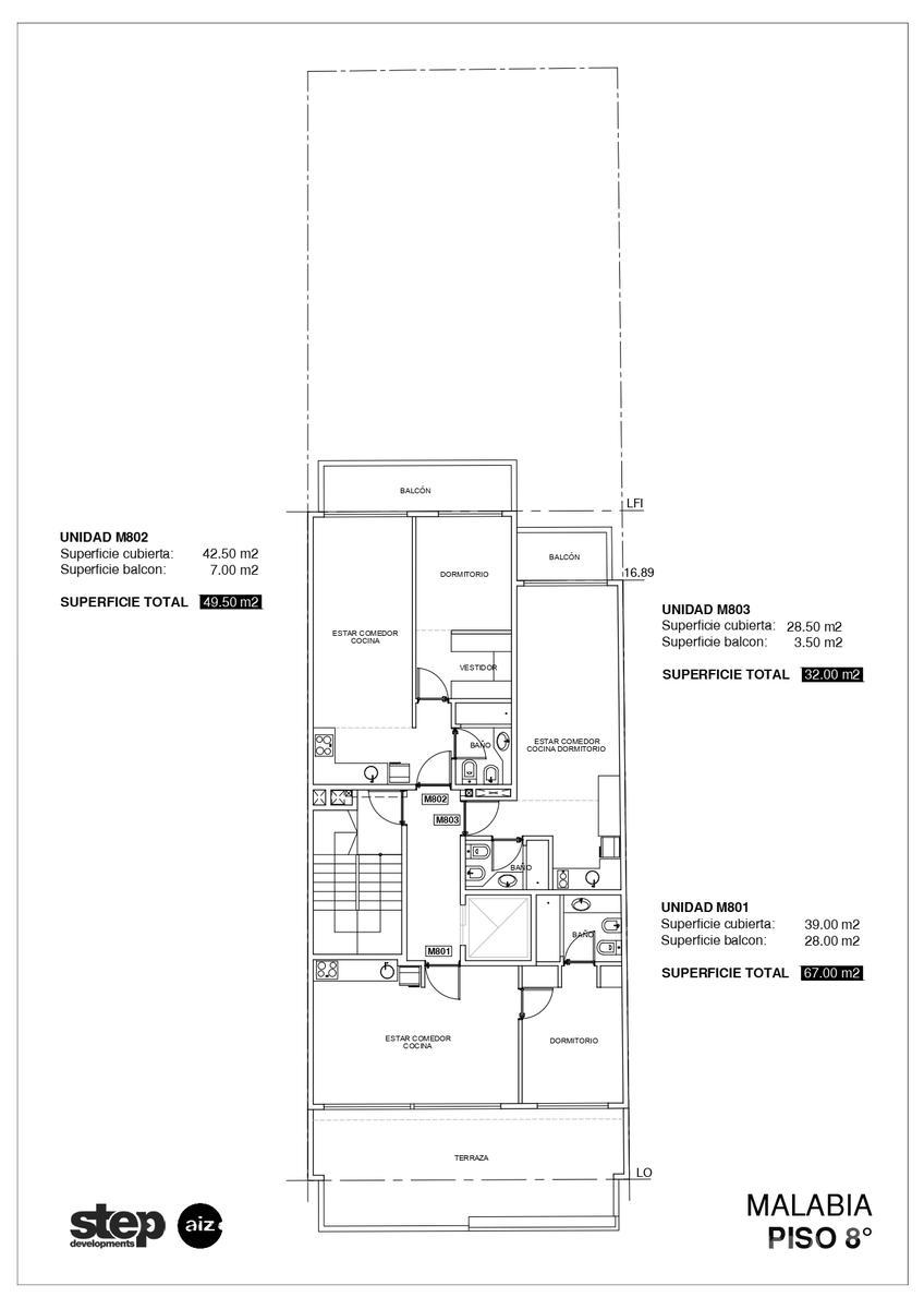 MALABIA - plano planta piso 8