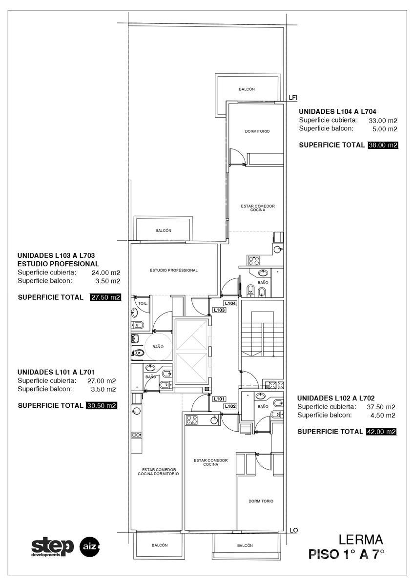 LERMA - plano planta piso 1 a 7