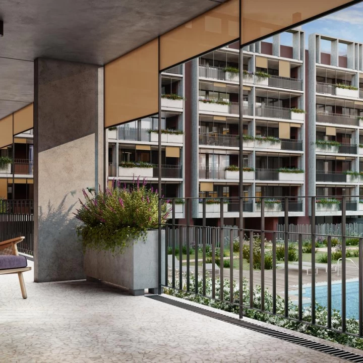 Departamento con gran balcón aterrazado y parrilla en Quartier Bajo Belgrano.