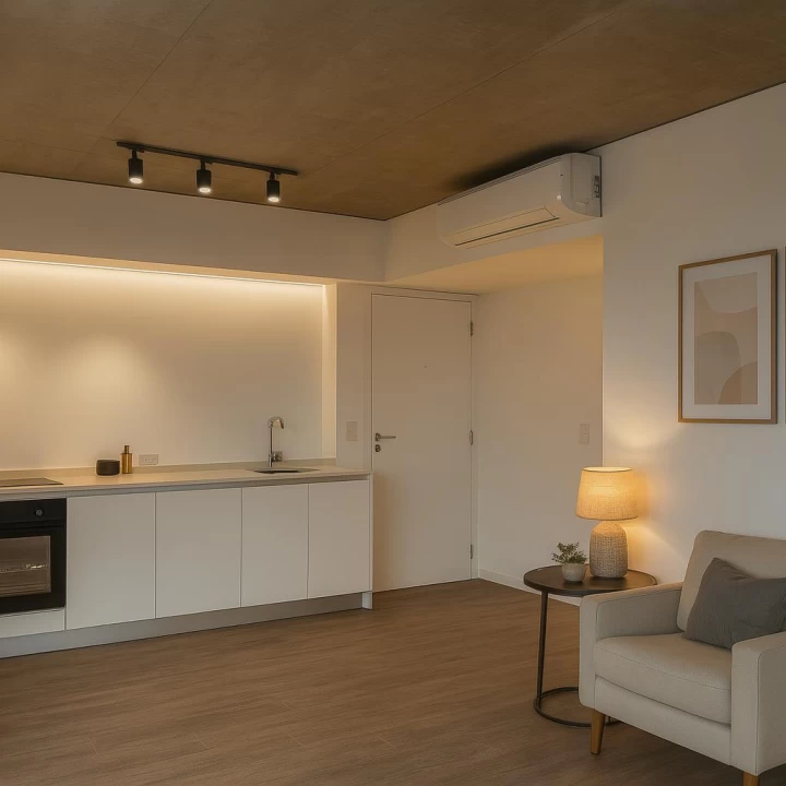 Departamento alto de 3 ambientes con cochera y gran balcón – Quartier del Bajo