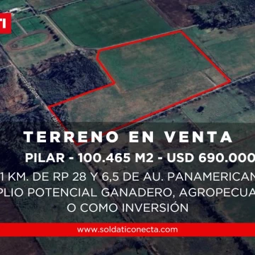 Terreno de 10 ha en venta - Pilar