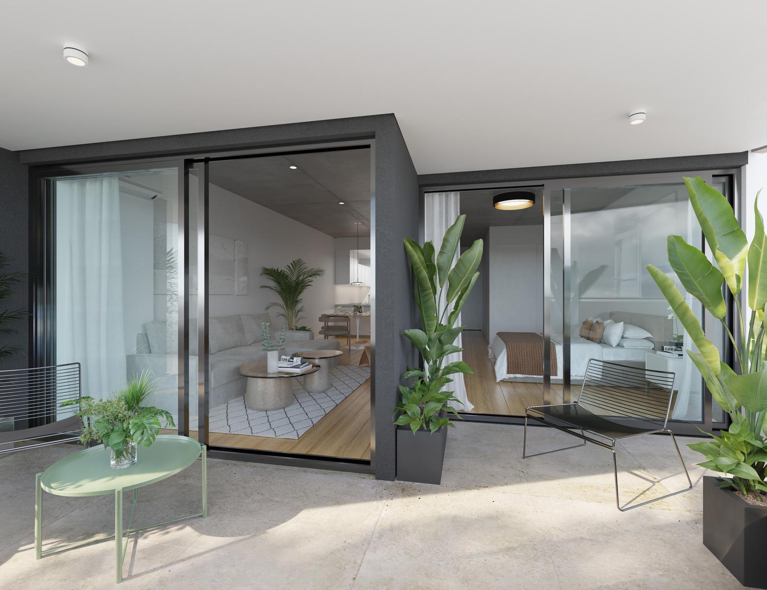 Render Balcón 3 ambientes