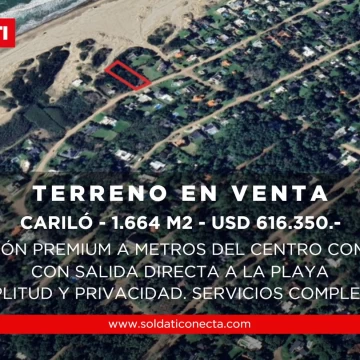 Terreno en Venta Cariló frente al mar