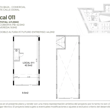 Venta en pozo local comercial de 47.55 m2, Doral Centro Comercial, Avda Italia, Villanueva