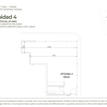 Venta en pozo oficina de 59 m2, Doral Centro Comercial, Avda Italia, Villanueva