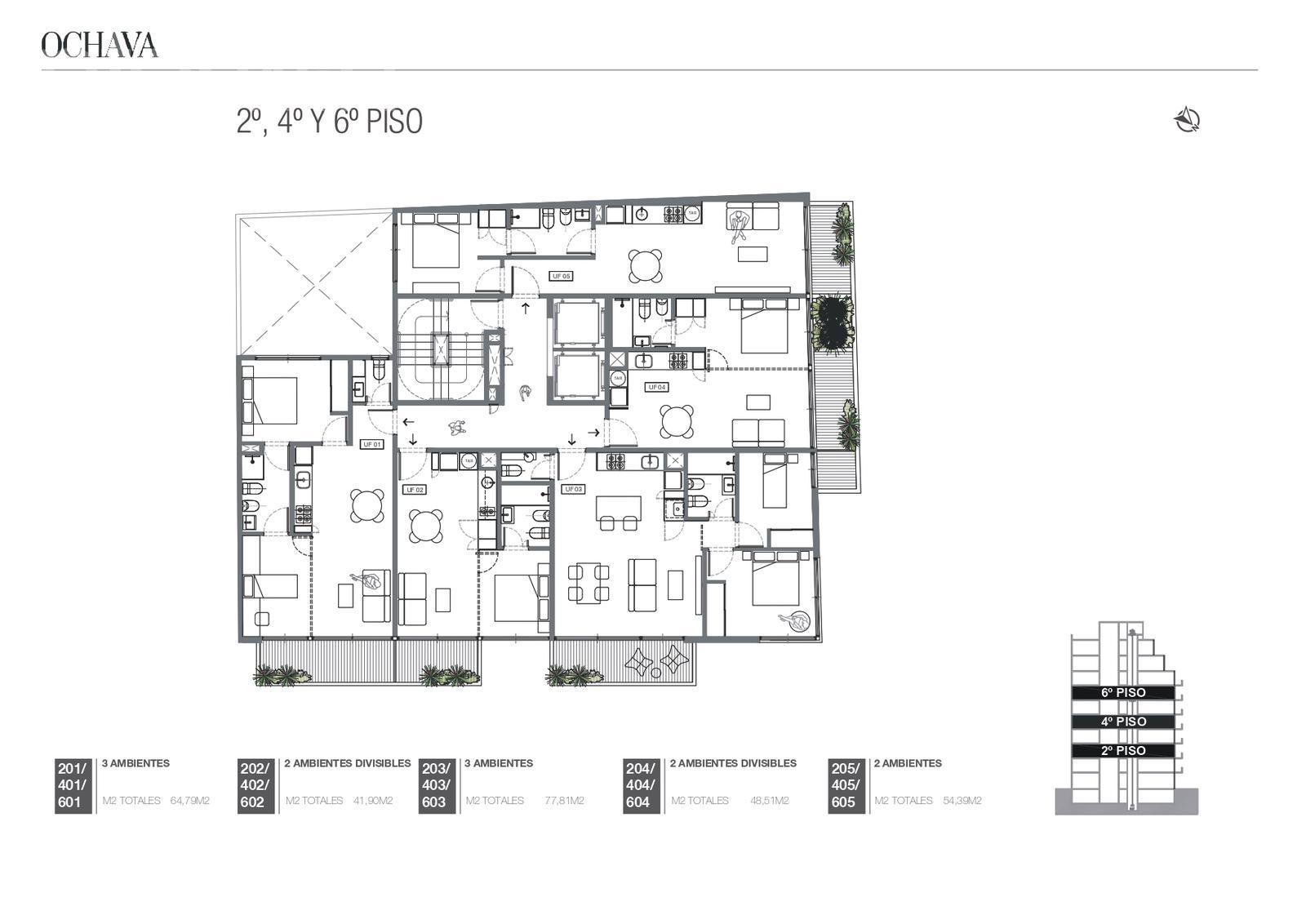 plano planta piso 2-4-6