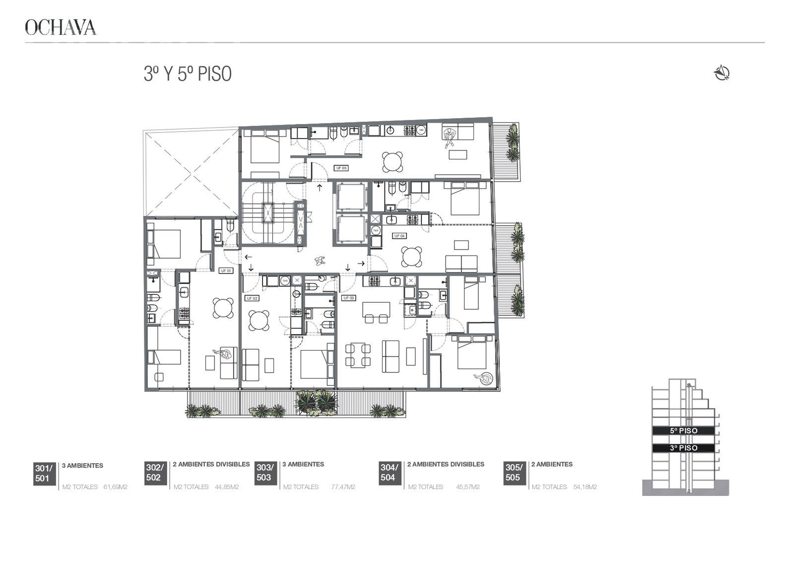 plano planta piso 3-5