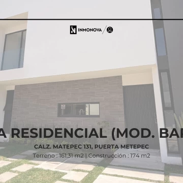 Casa en Fraccionamiento 3 Recámaras Cuarto de TV, Puerta Metepec, Toluca Edomex 