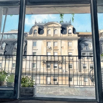 Departamento piso alto, seguridad 24 hs sobre Av Alvear, Recoleta, con balcón y cochera.