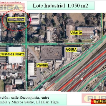 Venta Terreno Industrial 1.050 m2 El Talar Partido de Tigre