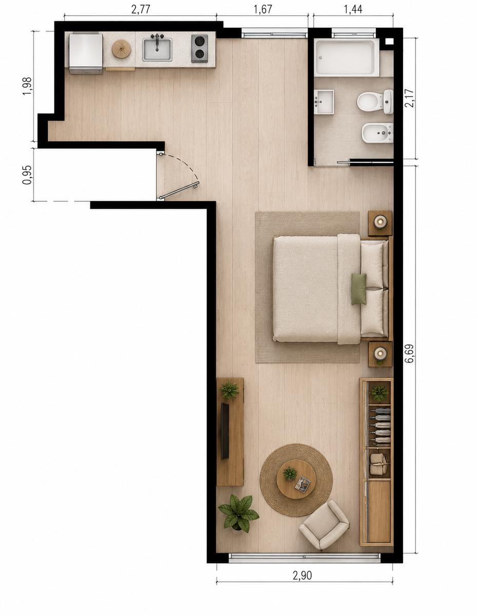 Departamento de 1 dormitorio en Recoleta, foto 2