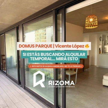ALQUILER TEMPORARIO 2 AMBIENTES AMOBLADO + COCHERA EN DOMUS PARQUE – VICENTE LÓPEZ