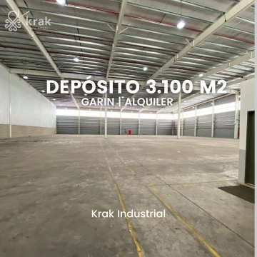 NAVE INDUSTRIAL DE 3.100 M2 EN ALQUILER EN PREDIO CERRADO GARIN