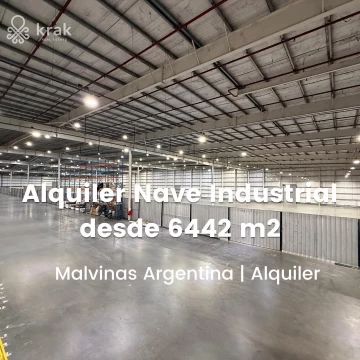 Alquiler deposito en centro logistico 6447m2 con rack en Triangulo Malvinas Argentinas