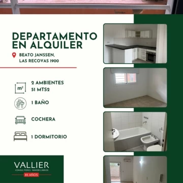 Departamento Alquiler en Beato Janssen Las Recovas 1900