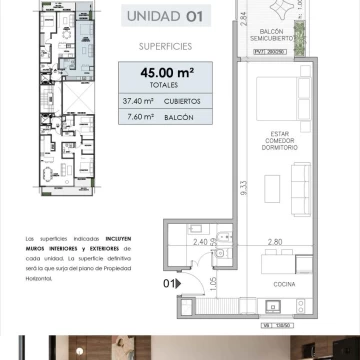 Depto 1 Ambientes en Venta - Recoleta