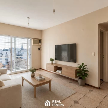 Departamento en venta de dos ambientes con balcón y piscina en Caballito