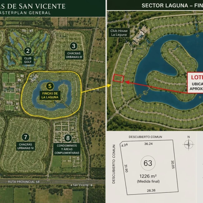 Venta Terreno en Barrio Fincas de San Vicente cercano a la laguna y el Club House