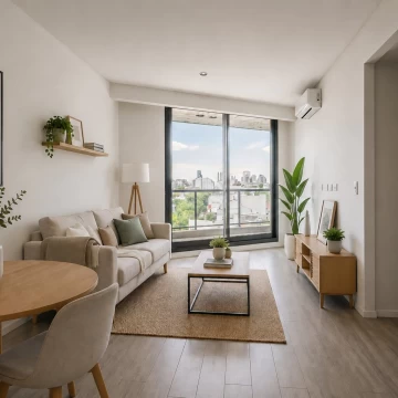 Departamento tres ambientes con balcón en Coghlan. A estrenar de categoria y equipado. Muy luminoso. Conectividad.