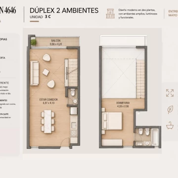 VENTA 3amb 80mts - DESARROLLO PAROISSIEN 4646