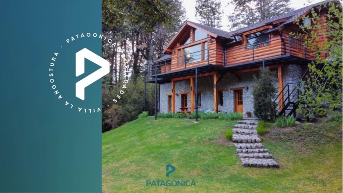 VENTA CASA 177m2 CON COSTA RIO BONITO, PUERTO MANZANO, VILLA LA ANGOSTURA