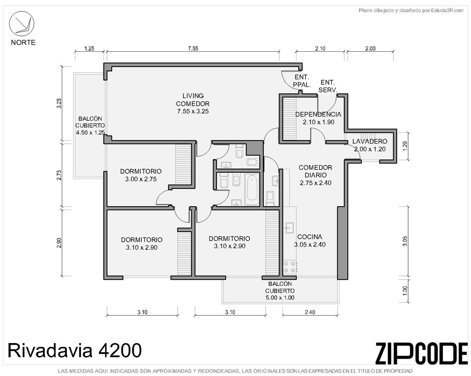 Departamento de 3 dormitorios en Almagro, foto 2
