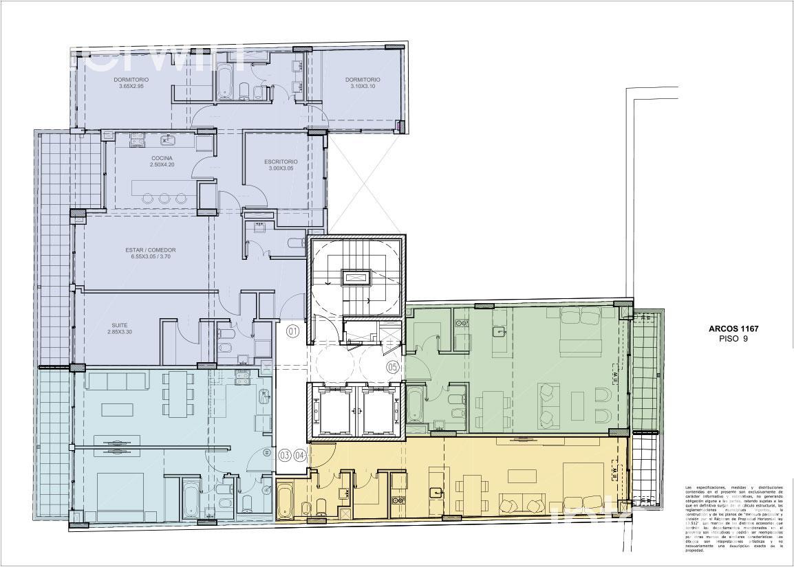 plano planta piso 9
