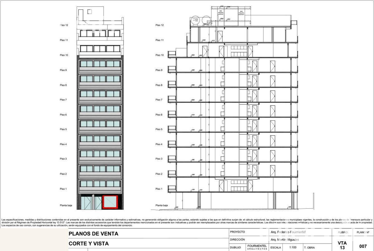 plano corte y  vistas