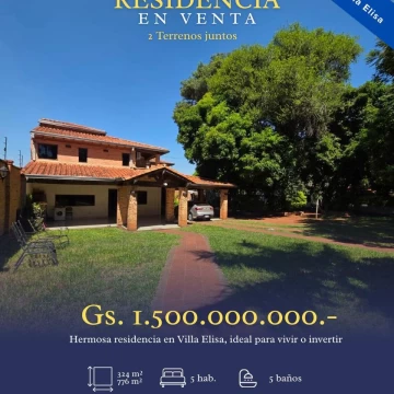 Residencia en Venta - 2 Terrenos juntos (Villa Elisa - Ypati)