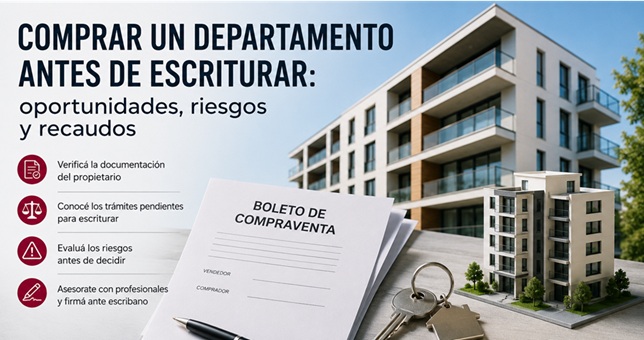 ¿Es seguro comprar un departamento a estrenar antes de que pueda escriturarse?