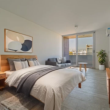 Super monoambiente en piso alto con balcón y amenities en Palermo Soho
