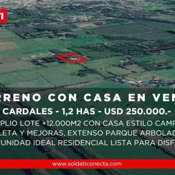 Terreno de 1,2 hectáreas con casa y pileta en Los Cardales - venta