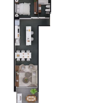 Departamento Studio 2 ambientes con balcón terraza en Belgrano