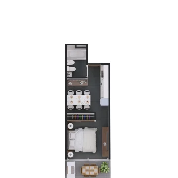 Departamento Studio 1 ambientes con balcón terraza en Belgrano
