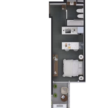 Departamento Studio 1 ambientes con balcón terraza en Belgrano