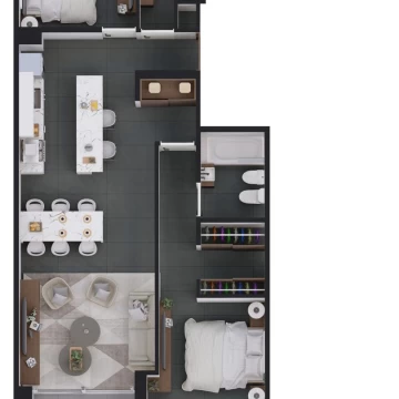Departamento 2 dormitorios con balcón corrido en Belgrano
