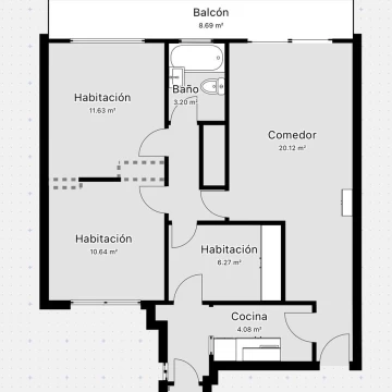 Departamento en Venta en Almagro 3 ambientes con dependencia con Balcon y Baulera