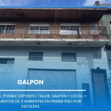 VENTA - GALPON   GARAGE   LOCAL   2 DEPTOS DE 3 AMB - WILDE