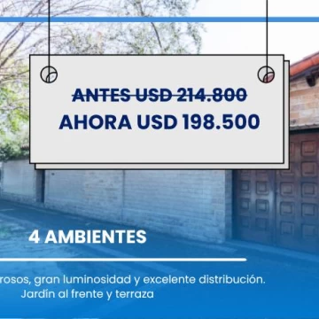 Casa en Banfield, lomas de zamora, 4 ambientes, terraza, galeria, quincho, cochera, jardin